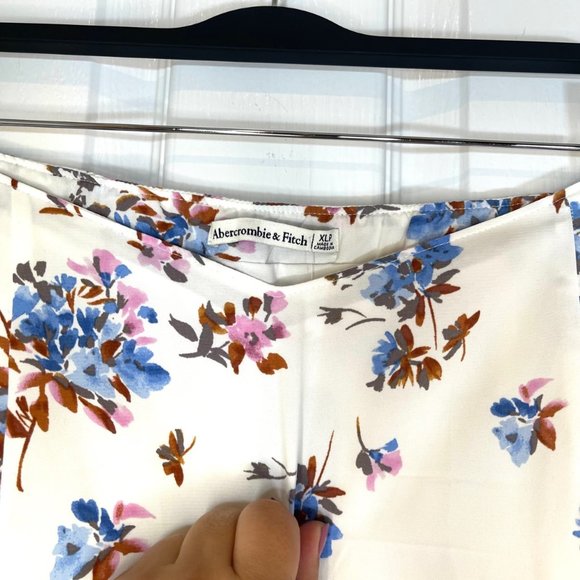 Abercrombie Dipped Waist Midi Floral Skirt XL Petite - NEW - Picture 9 of 16